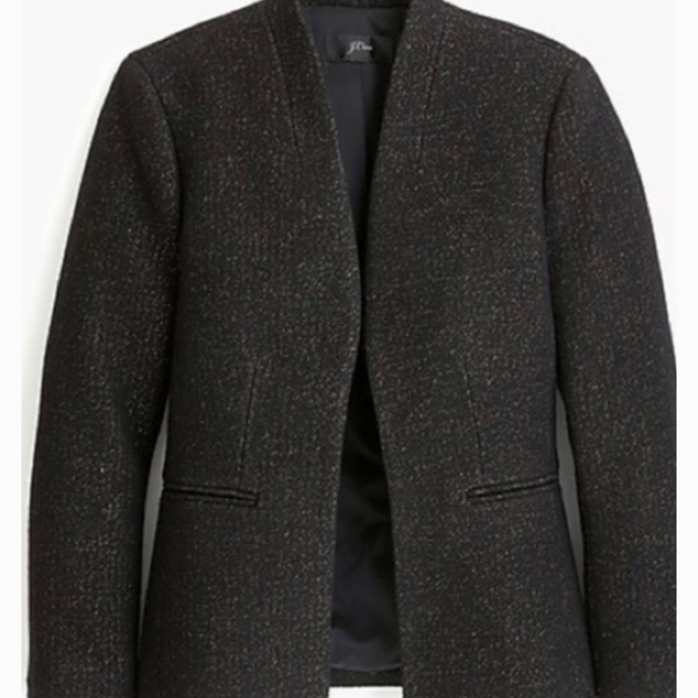 J. Crew Going Out Blazer In Black Lurex NWT - Picture 2 of 11